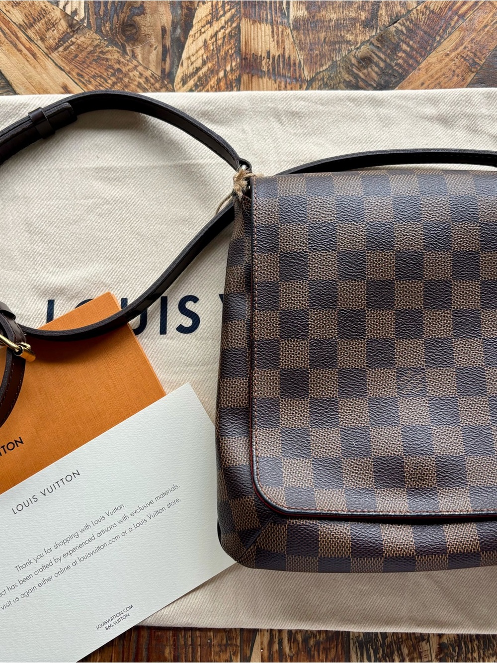 Vintage Louis Vuitton Damier Ebene Musette Salsa.